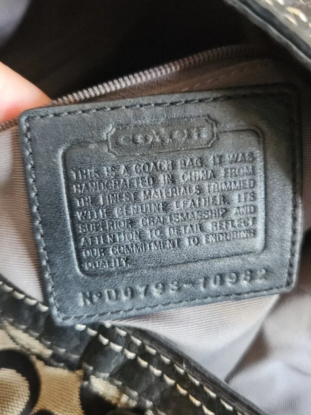 Coach Legacy Chelsea Hobo in Black/Gray Canvas with Creme Top Stitching 10982